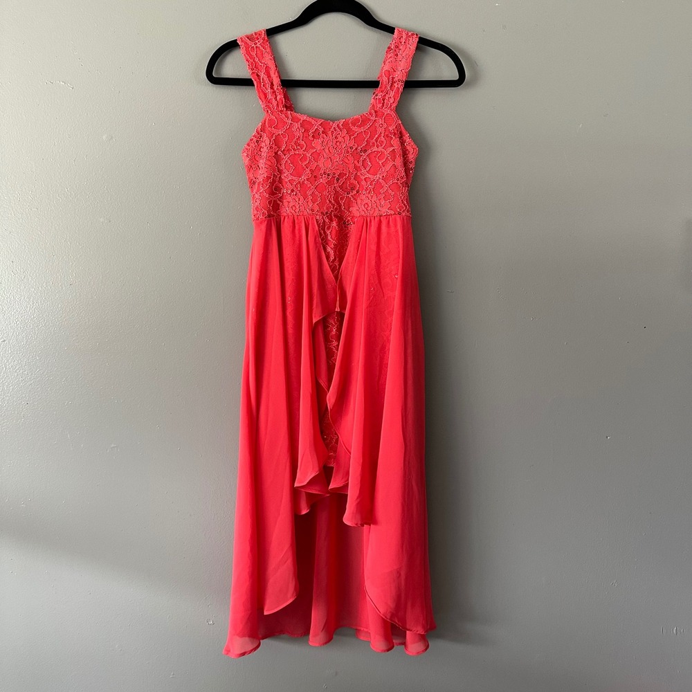 Tween‎ Diva High Low Dress | Coral Pink